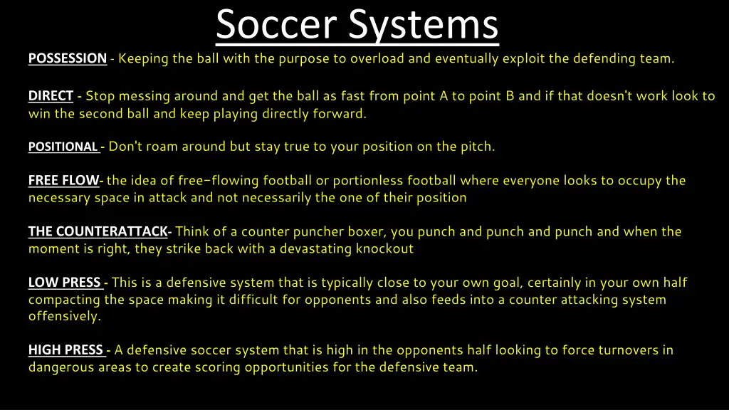soccer systems