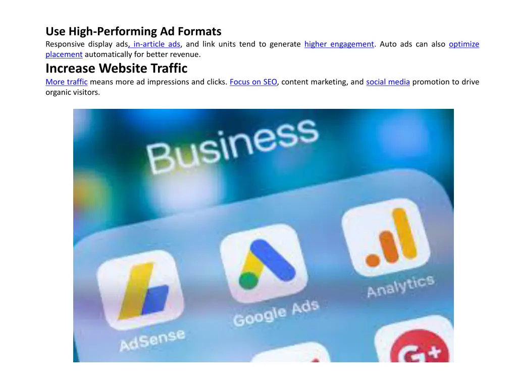 use high performing ad formats responsive display