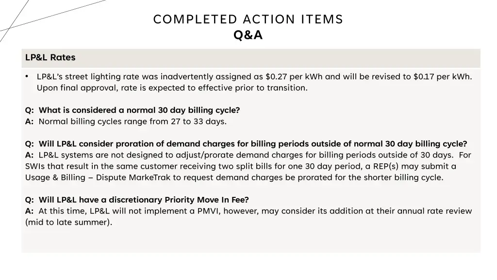 completed action items q a 4