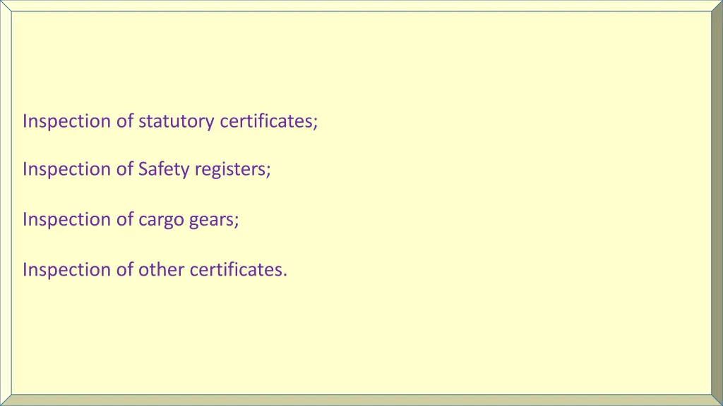 inspection of statutory certificates