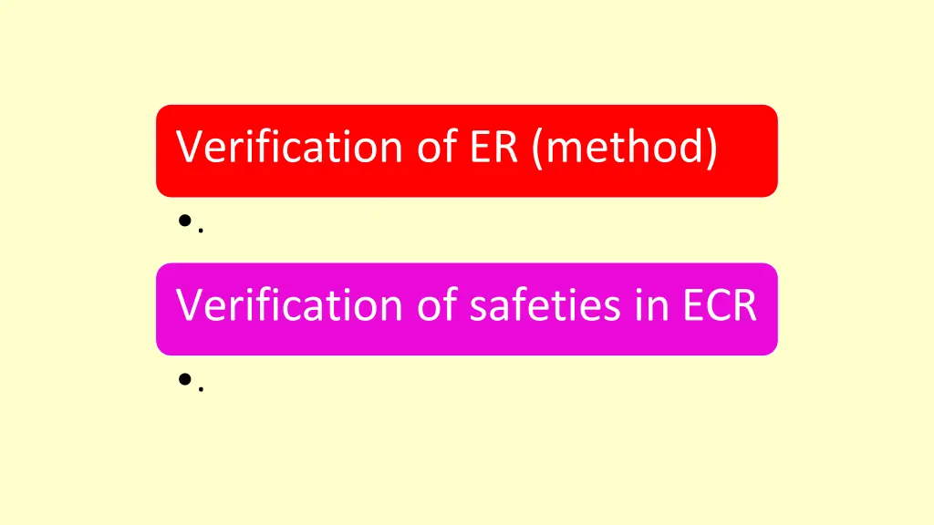 verification of er method