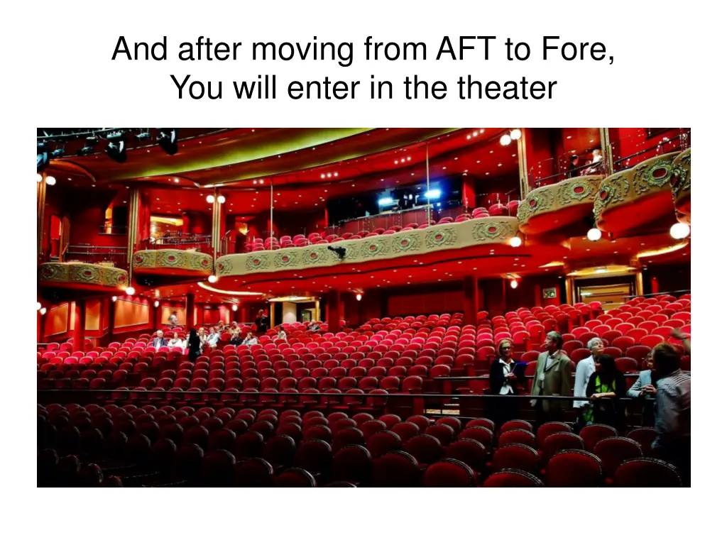 and after moving from aft to fore you will enter