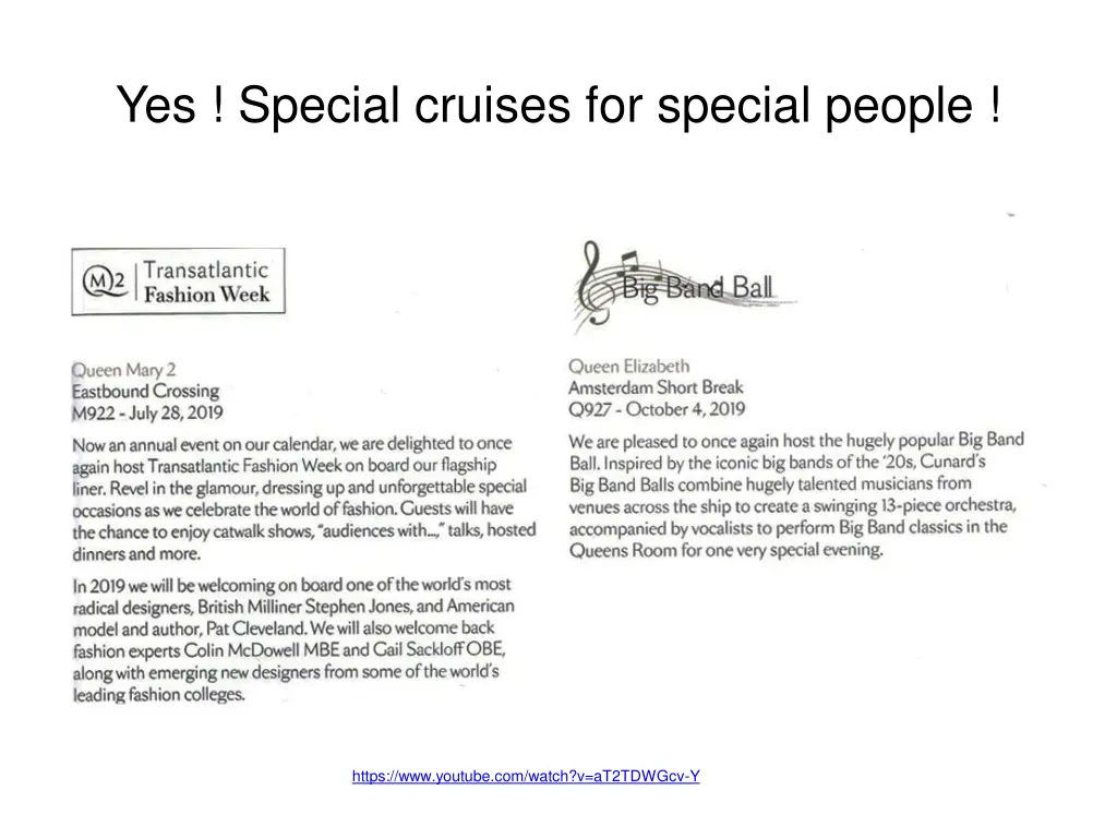 yes special cruises for special people