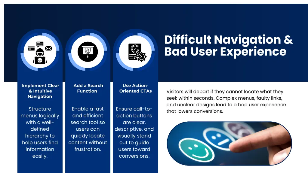 difficult navigation bad user experience