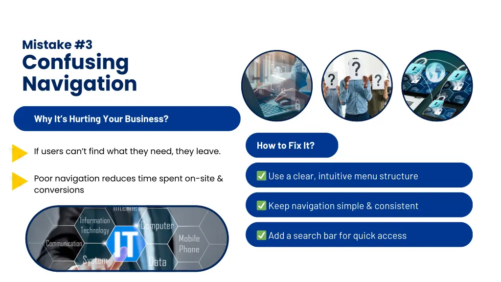 mistake 3 confusing navigation