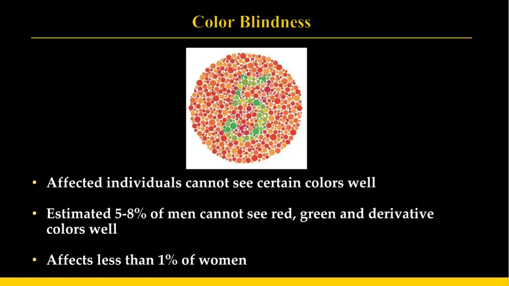 affected individuals cannot see certain colors