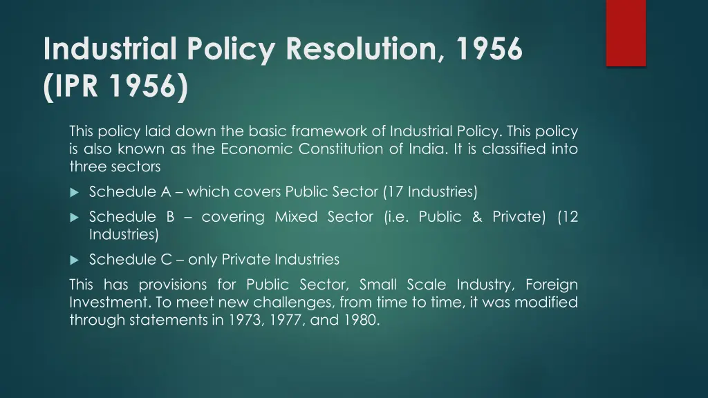 industrial policy resolution 1956 ipr 1956