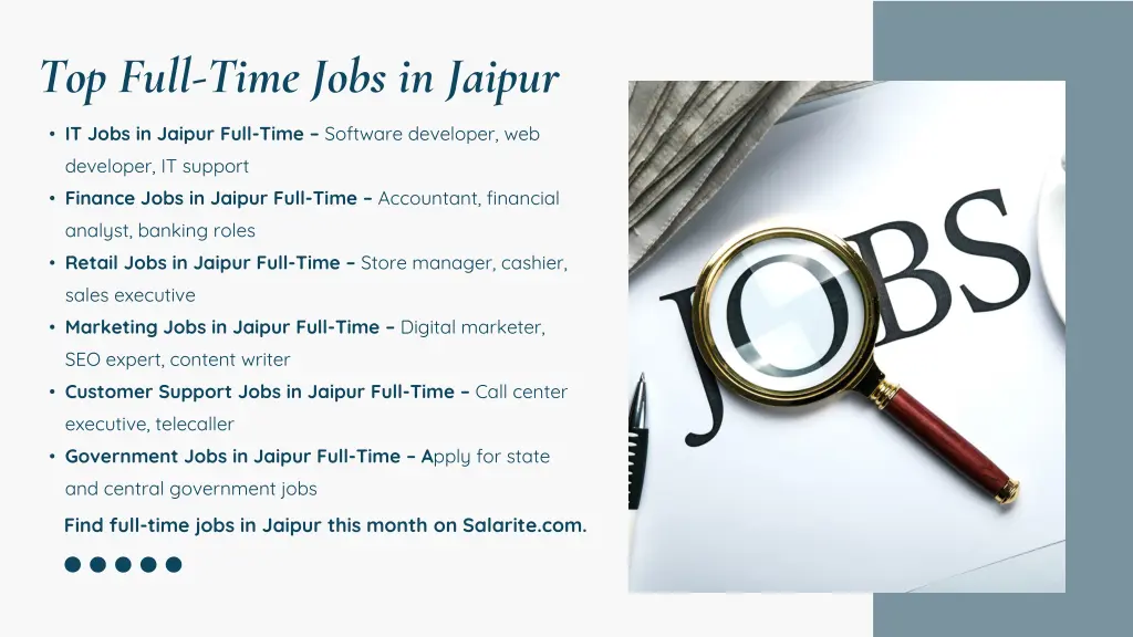 top full time jobs in jaipur