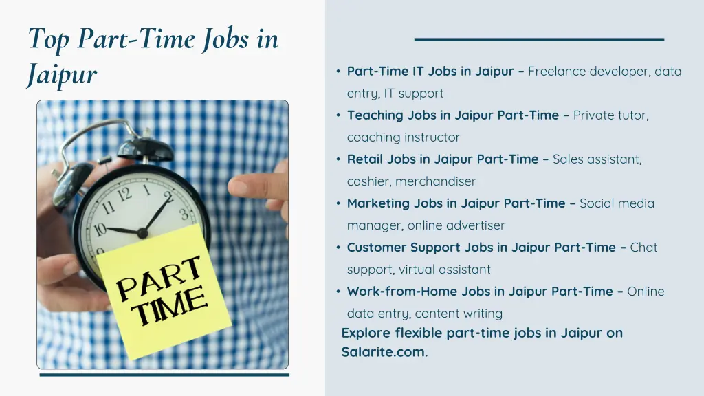 top part time jobs in jaipur