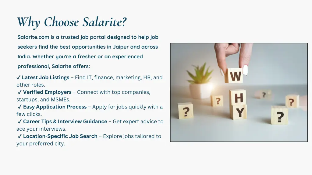 why choose salarite