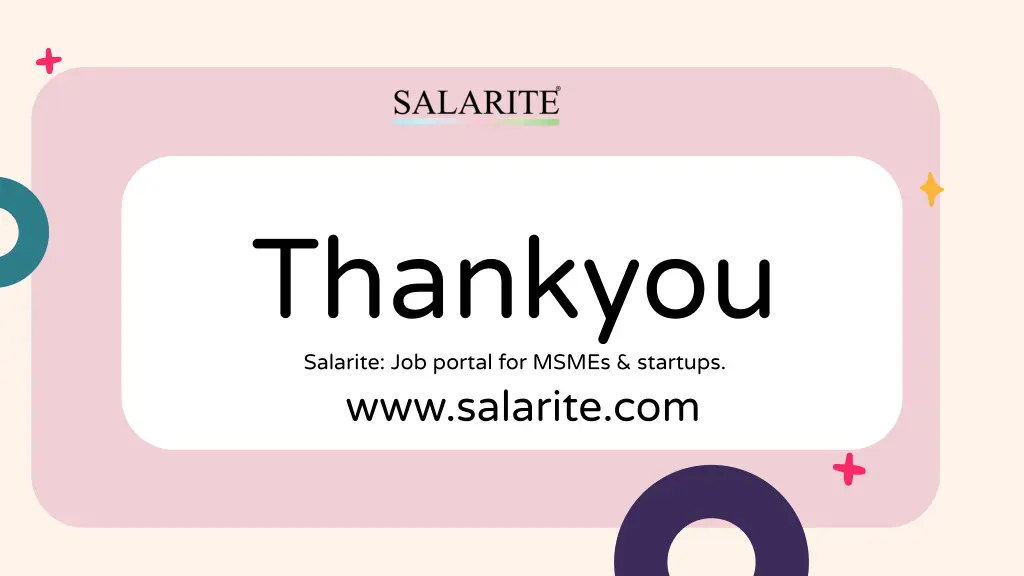 thankyou salarite job portal for msmes startups