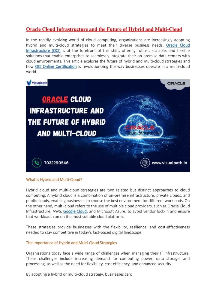 oracle cloud infrastructure and the future