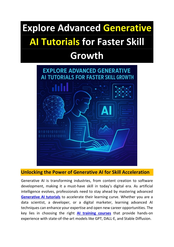 explore advanced generative ai tutorials