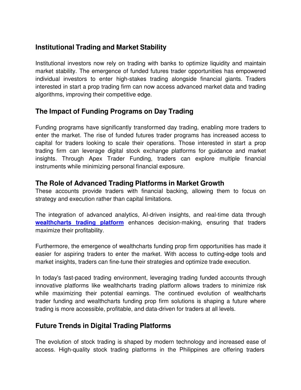 institutional trading and market stability