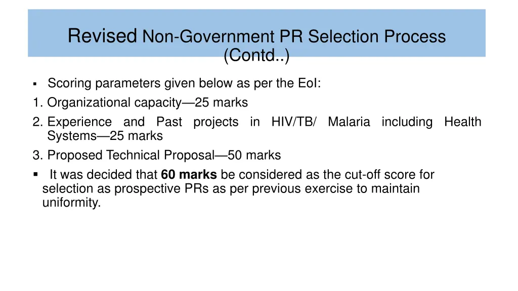 revised non government pr selection process contd 1