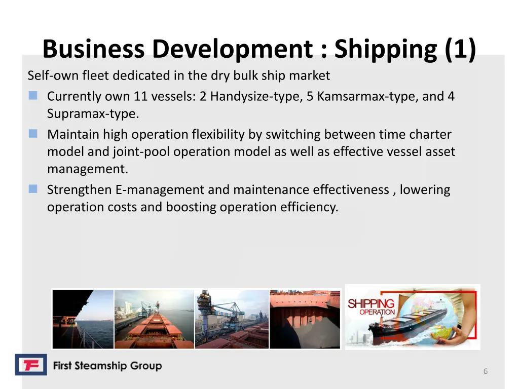 business development shipping 1 self own fleet