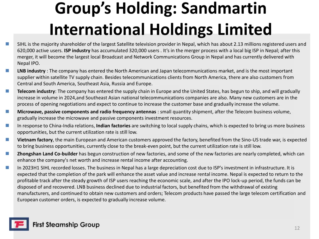 group s holding sandmartin international holdings