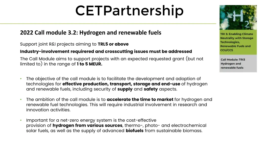 2022 call module 3 2 hydrogen and renewable fuels