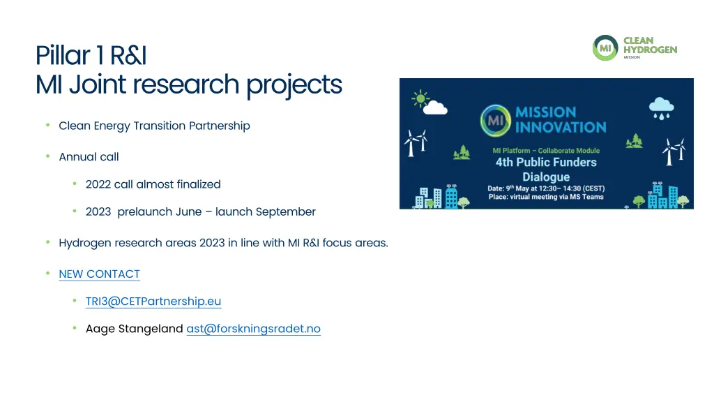 pillar 1 r i mi joint research projects