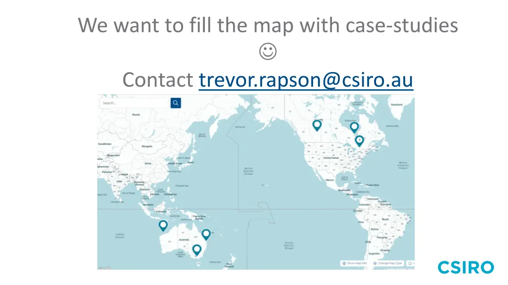 we want to fill the map with case studies contact