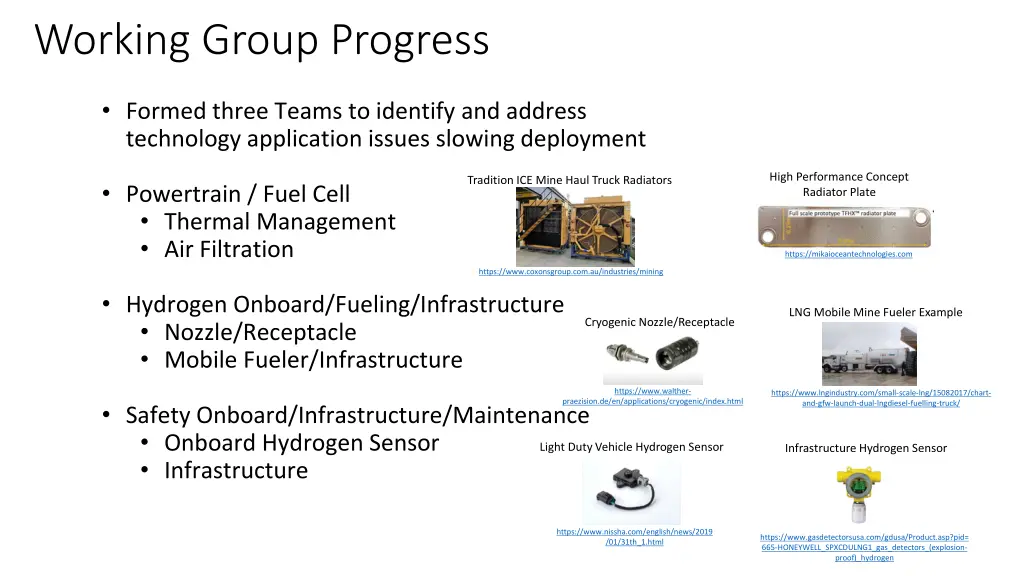 working group progress