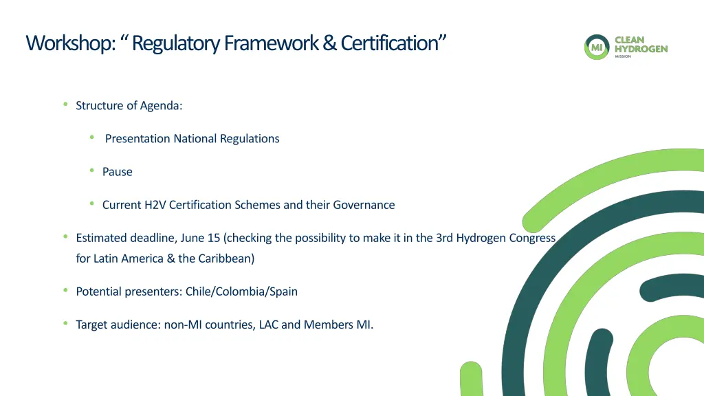 workshop regulatory framework certification