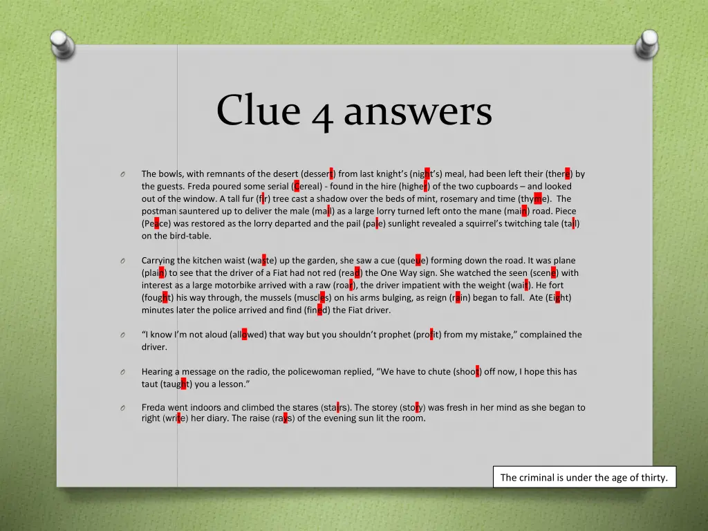 clue 4 answers