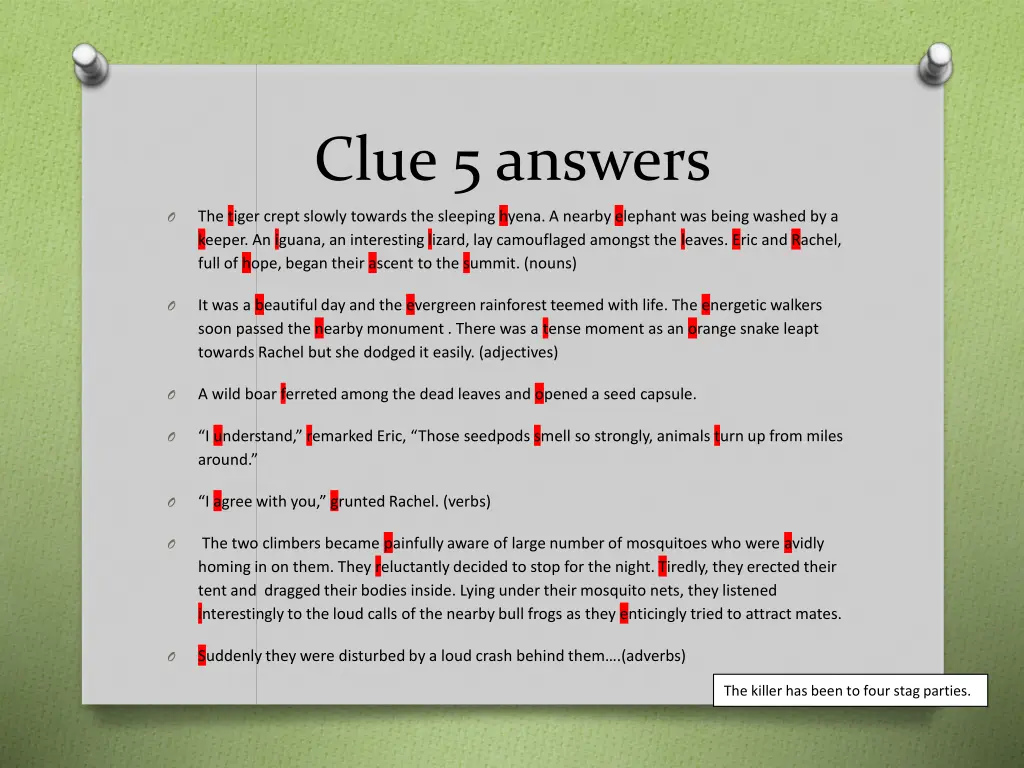 clue 5 answers