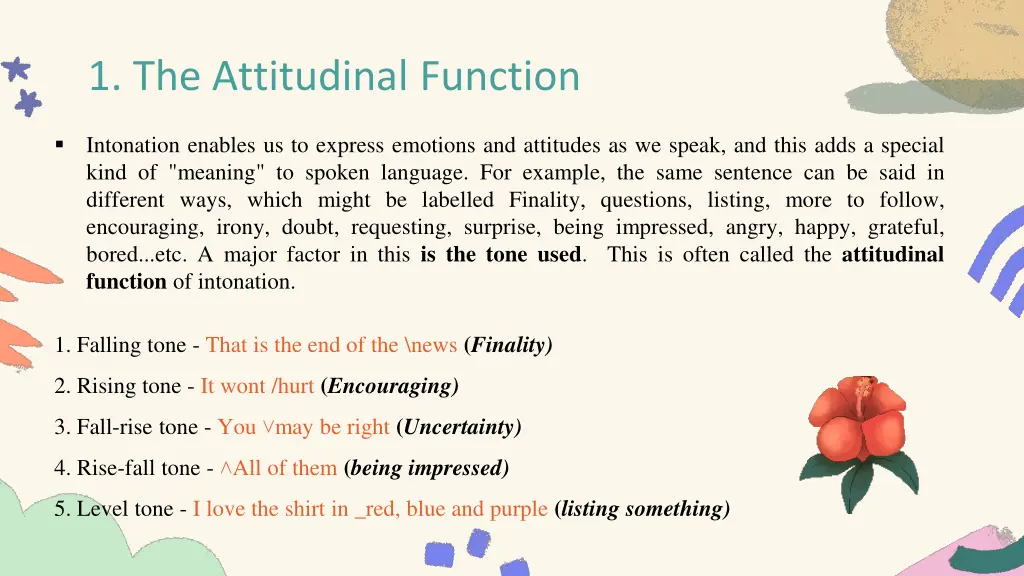 1 the attitudinal function