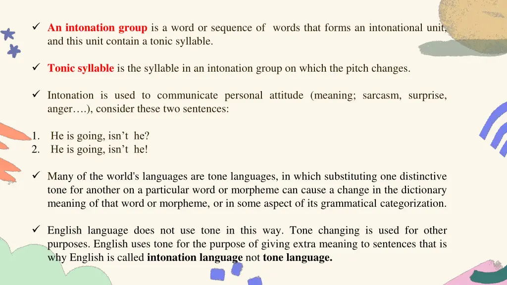 an intonation group is a word or sequence