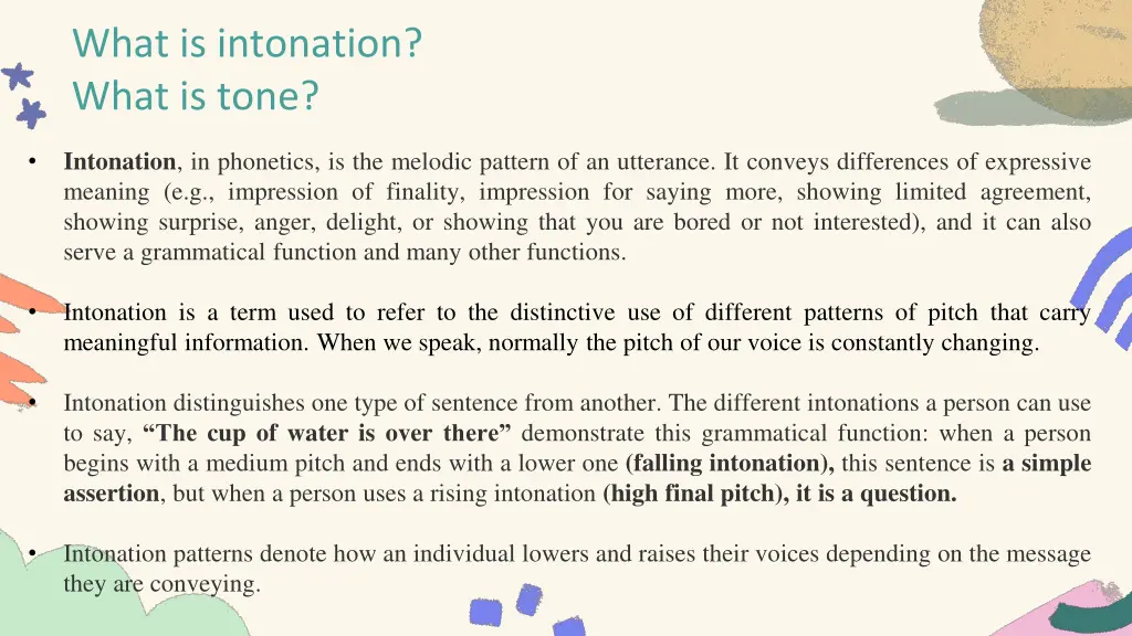 what is intonation what is tone