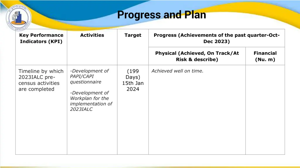 progress and plan 5