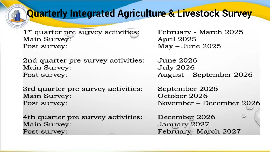 quarterly integrated agriculture livestock survey