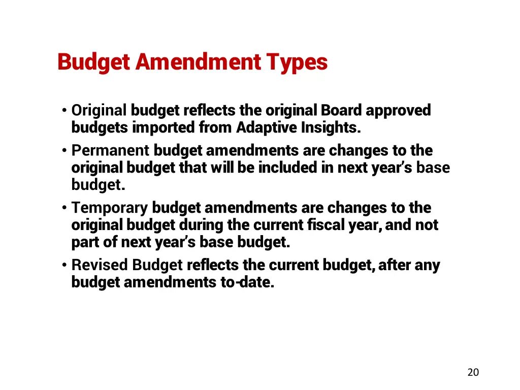 budget amendment types