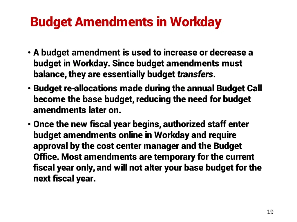 budget amendments in workday