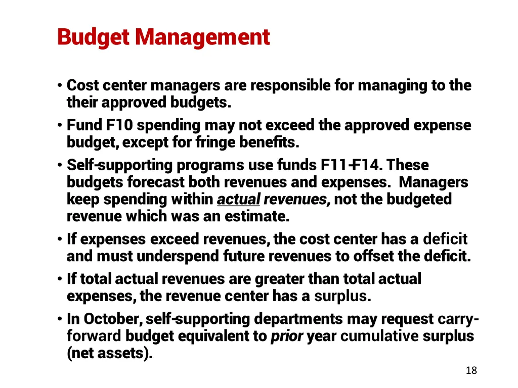 budget management