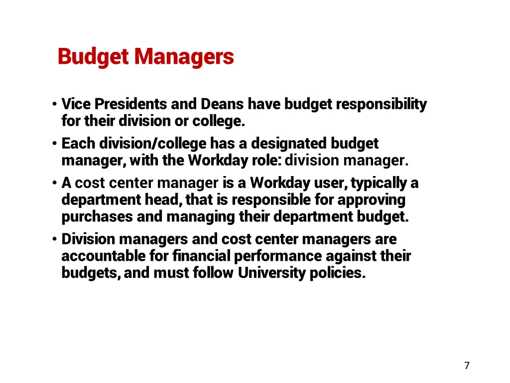 budget managers