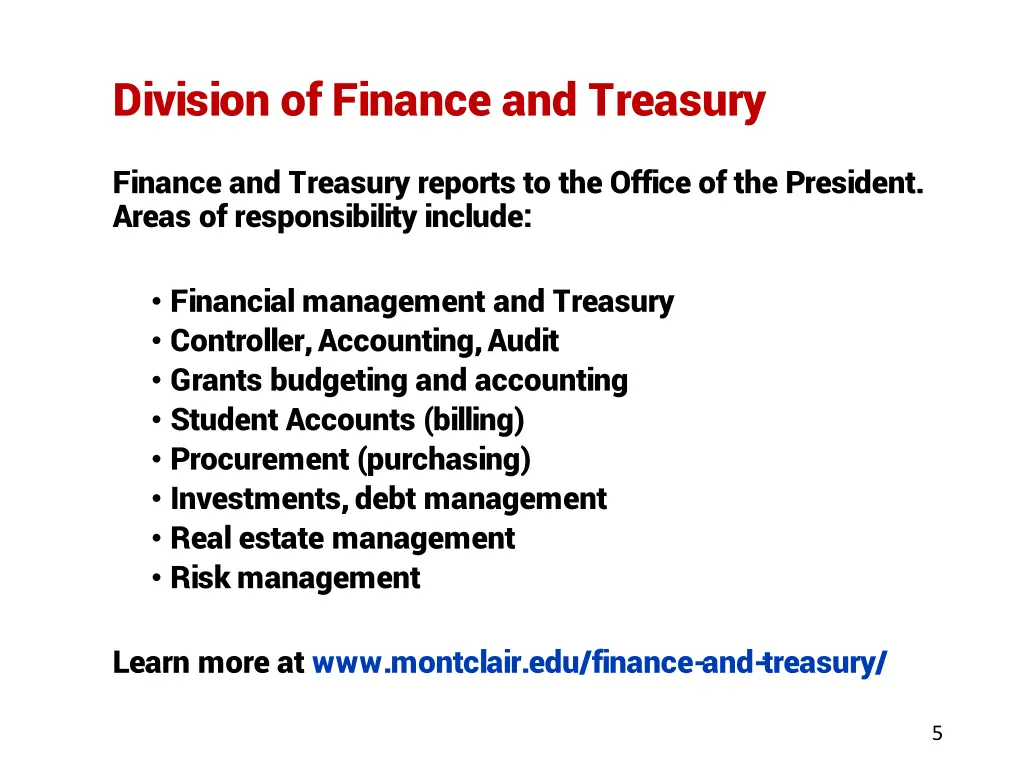 division of finance and treasury