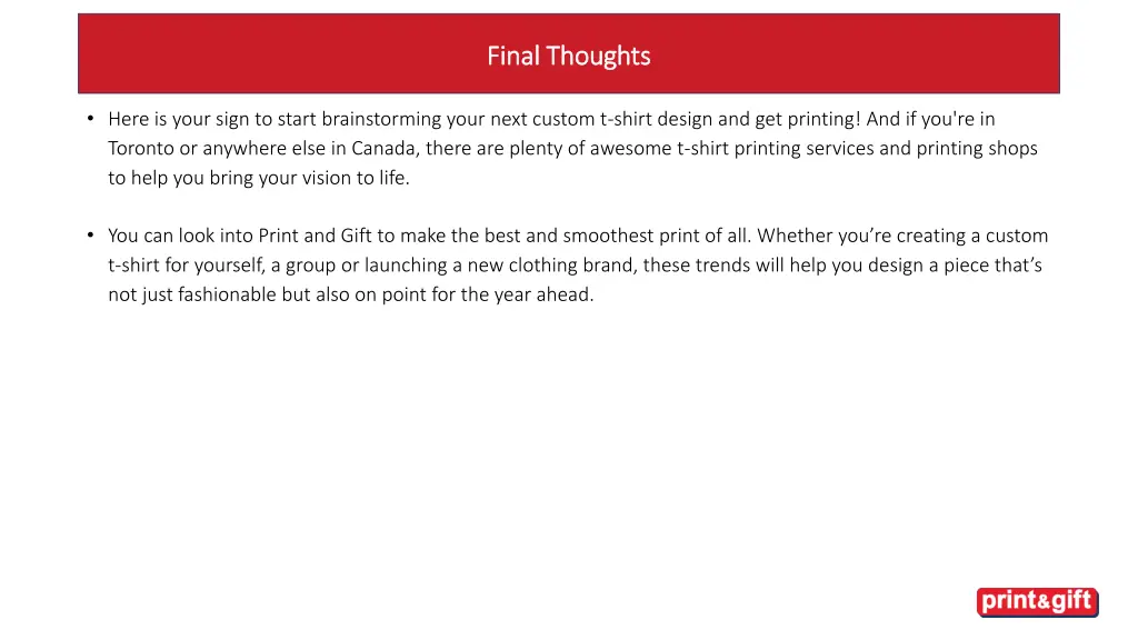 final thoughts final thoughts