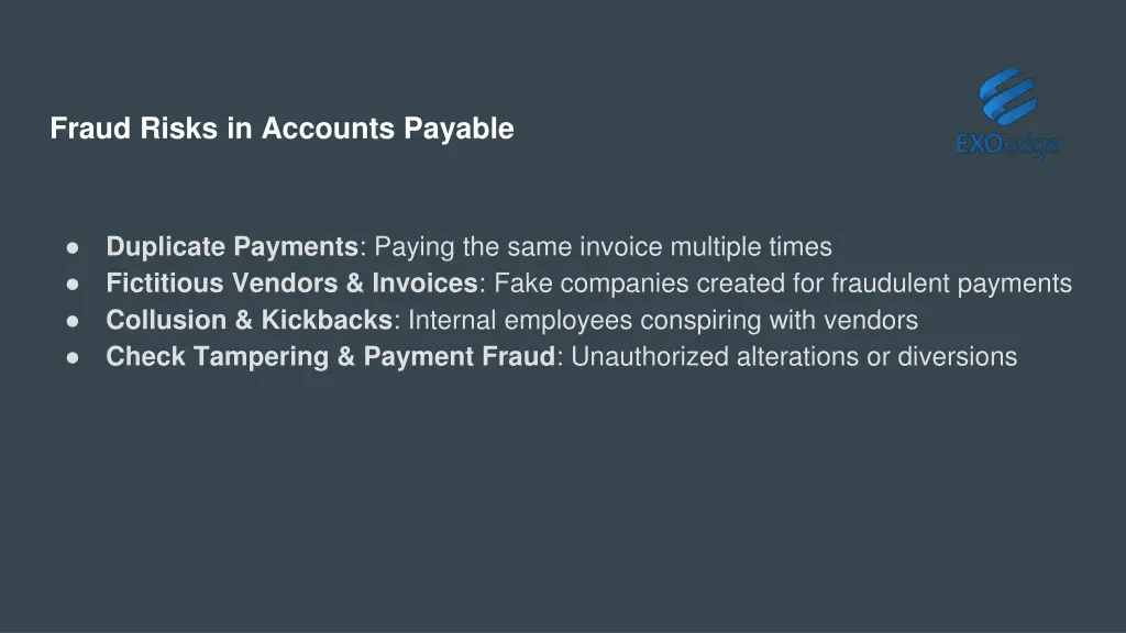 fraud risks in accounts payable