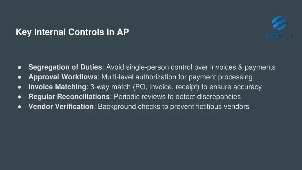 key internal controls in ap