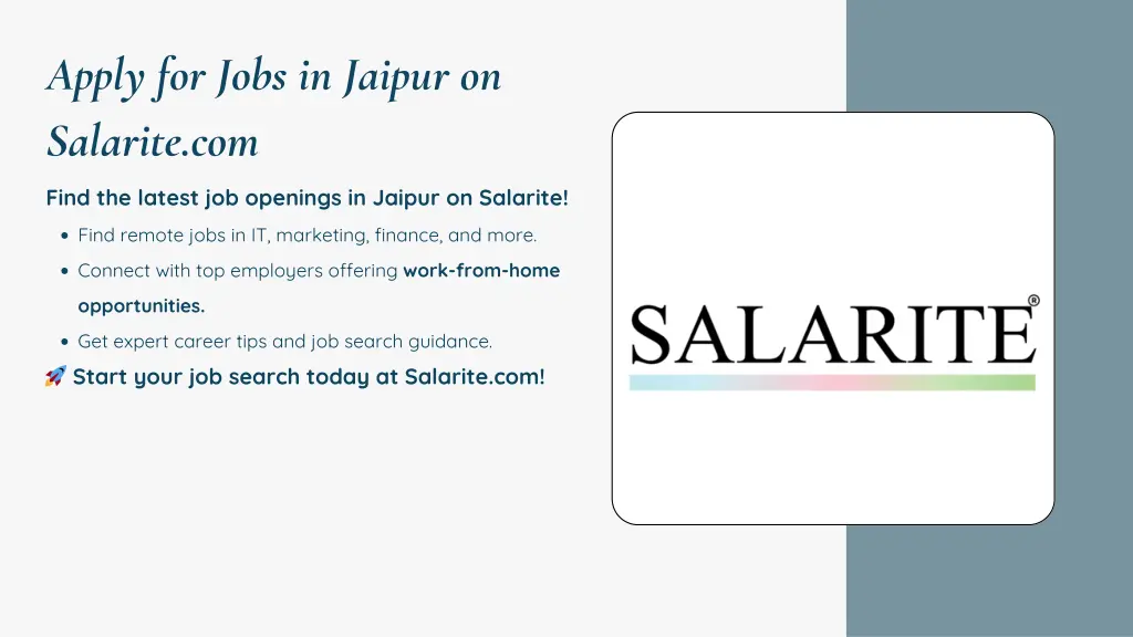 apply for jobs in jaipur on salarite com