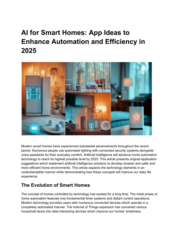 ai for smart homes app ideas to enhance