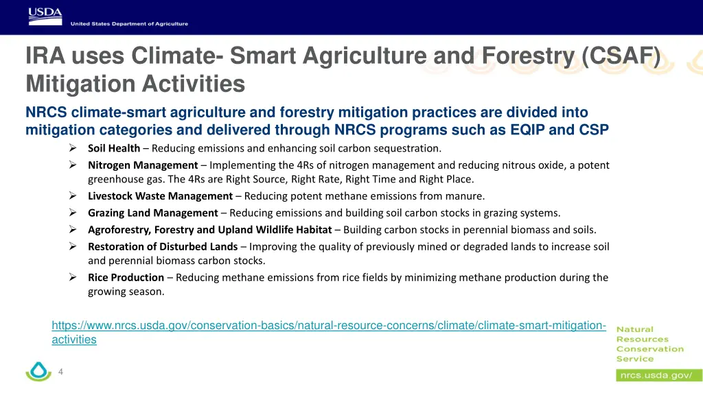 ira uses climate smart agriculture and forestry