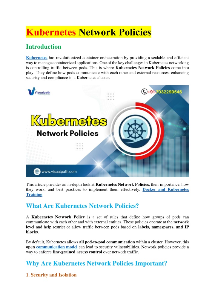 kubernetes network policies