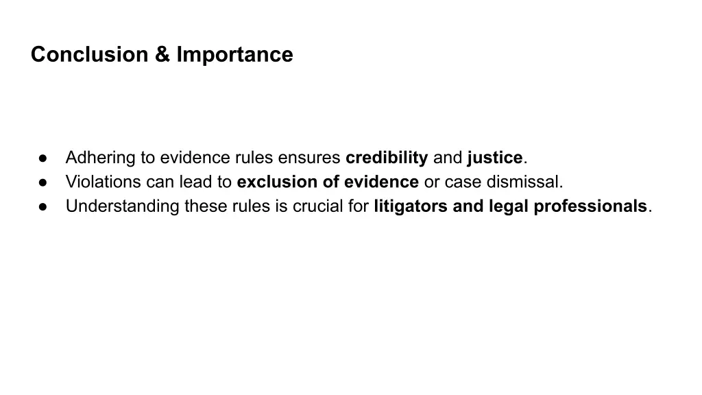 conclusion importance