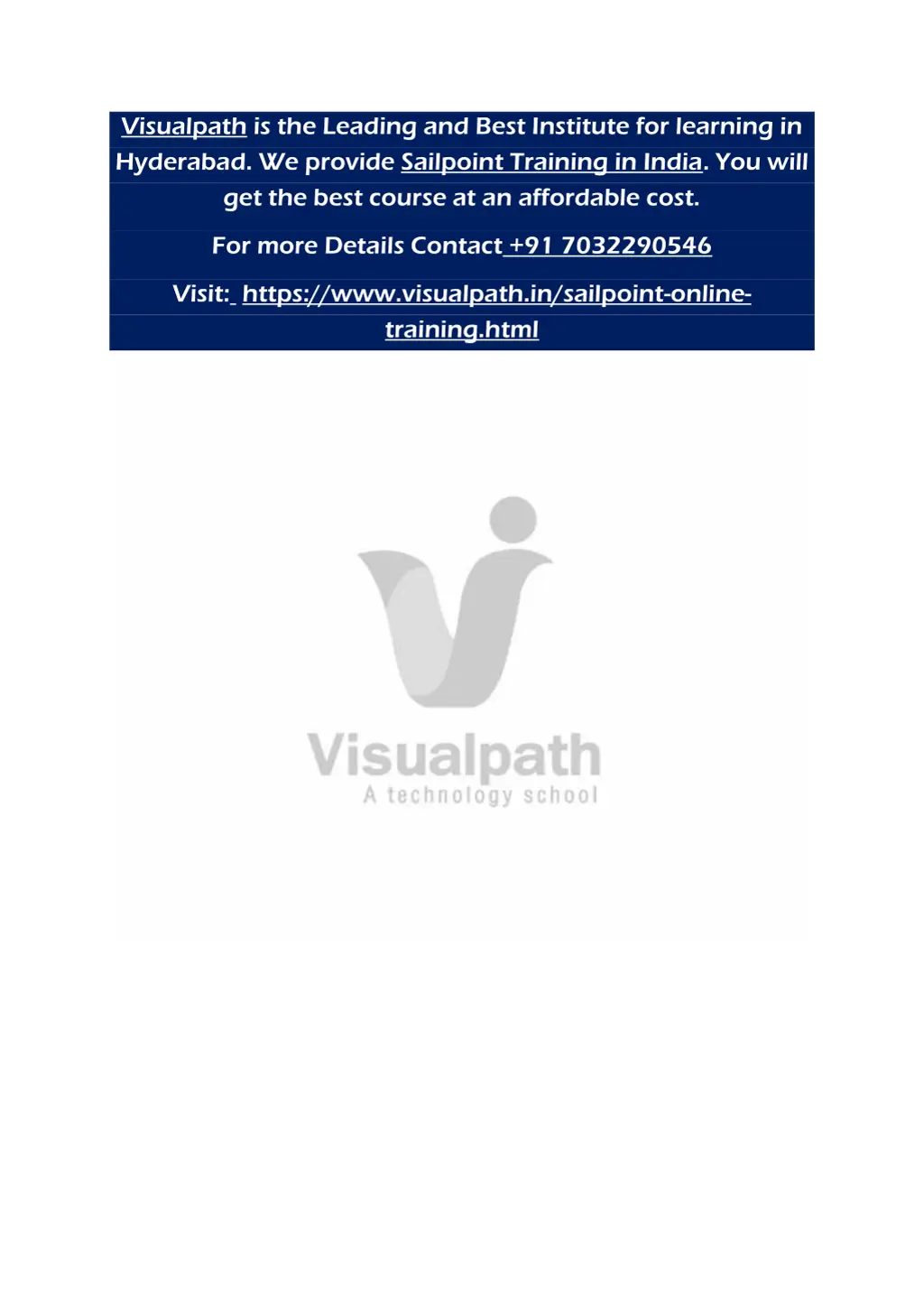 visualpath is the leading and best institute