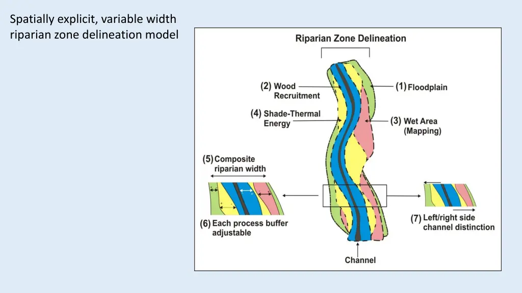 spatially explicit variable width riparian zone