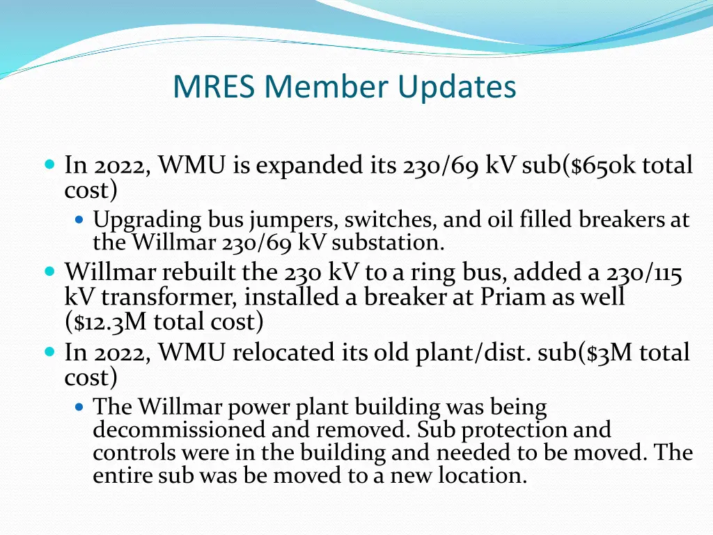 mres member updates