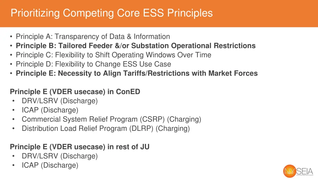 prioritizing competing core ess principles
